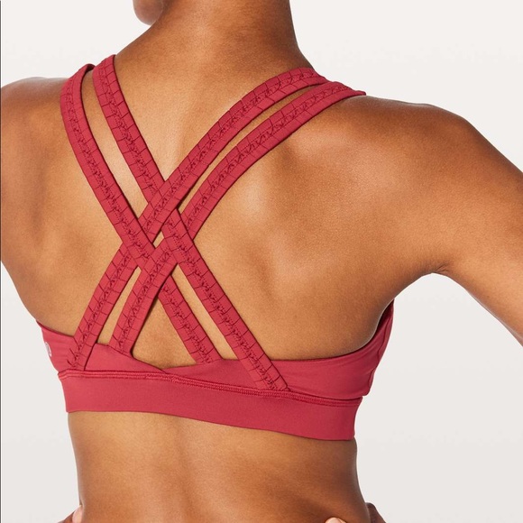 Lululemon Red Braided Energy Bra - Size 6 - Picture 3 of 4